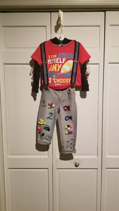 DIY Wacky Wednesday Outfit for Dr. Seuss Week! Wacky Day Outfits For Boys, Wacky Wednesday Outfit Dr Seuss, Wacky Wednesday Outfit For Kids Boys, Wacky Wednesday Outfit For Kids, Wacky Wednesday Outfit, Outfit For Kids Boys, Seuss Costumes, Dr Seuss Costumes, Beach Tips