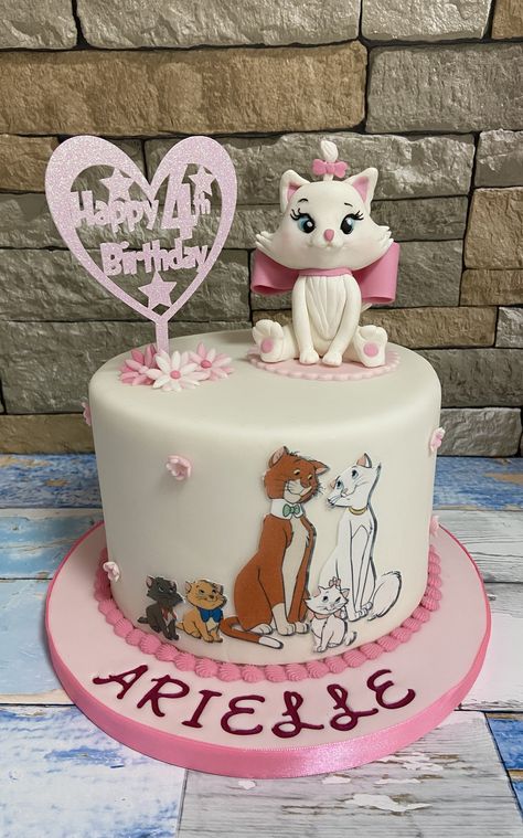 Aristocats Birthday Cake, Aristocats Party, Kid Cakes, Cat Cake, 6th Birthday Parties, 2nd Birthday Parties, Kids Cake, Cake Art, 5th Birthday