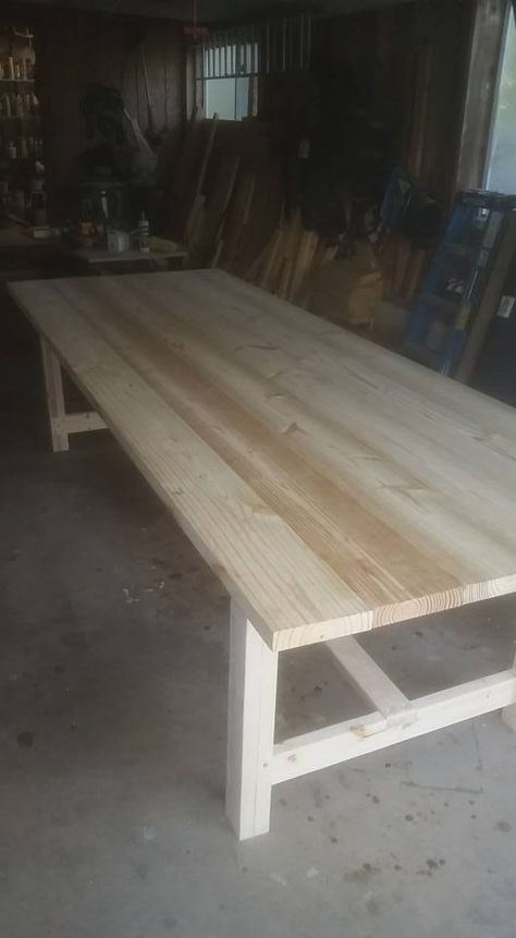 Diy Large Dining Room Table For 12, 9 Foot Farmhouse Table, Diy 8ft Farmhouse Table, Large Dining Room Table For 12 Farmhouse, White Wash Farm Table, Diy Large Farmhouse Table, Build Farmhouse Table, Diy Large Dining Room Table, Diy Large Table