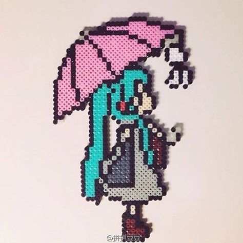 Miku Perler Beads, Miku Perler, Cross Stitch Projects Ideas, Geeky Craft, Perler Creations, 3d Perler Bead, Pixel Art Templates, Perler Art, Perler Bead Templates