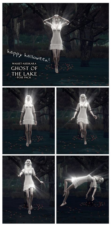 GHOST OF THE LAKE - poses for Sims 3 | Patreon Spooky Poses, Floating Pose, Halloween Poses, Sims 3 Custom Content, Sims 3 Cc, Sims 3 Mods, Cc Sims, Custom Content, Sims 3