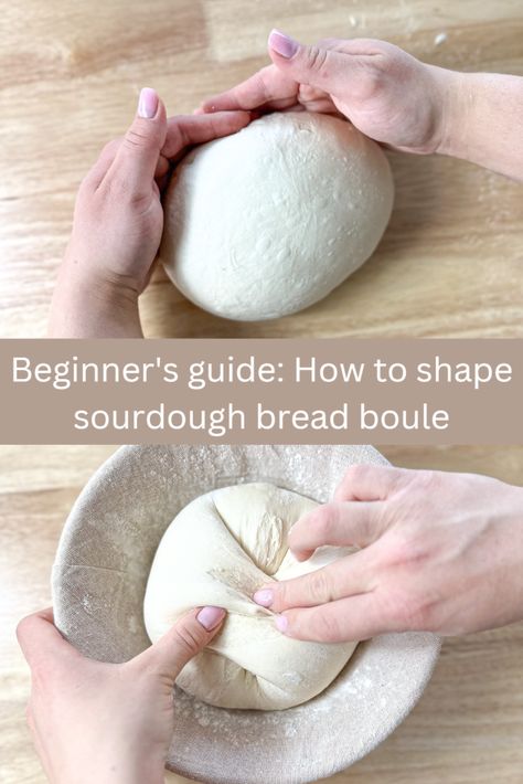 Troubleshooting Sourdough Bread, Boule Sourdough Scoring, How To Shape Sourdough Boule, Beginner Sourdough Scoring, Sourdough Bread Shaping, Sourdough Tips And Tricks, How To Shape Sourdough Bread, Shaping Sourdough Bread, How To Score Sourdough Bread