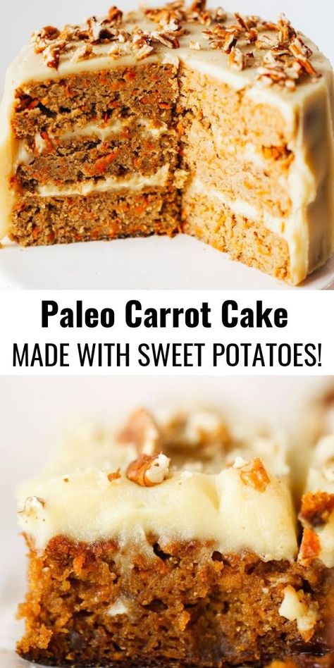 Carrot Wedding Cake, Whipped Lemon Frosting, Sweet Potato Carrot, Paleo Carrot Cake, Paleo Cake, Gluten Free Carrot Cake, Dessert Sans Gluten, Lemon Frosting, Paleo Baking