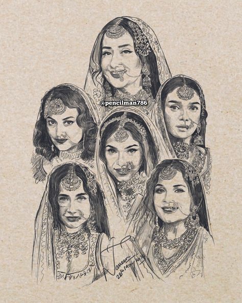 Heeramandi 💍 💎 Are you waiting for Heeramandi Season 2 ? Pencil drawing of beautiful @m_koirala as #mallikajaan @aditiraohydari as #bibbojaan , @aslisona as #Fareedan , @therichachadha as #lajjo , @iamsanjeeda as #waheeda & @sharminsegal as #alamzeb in #heeramandi , Hope you like it! #aditiraohydari #manishakoirala #sonakshisinha #sanjeedasheikh #sharminsegal #arttransition Follow @pencilman786 for more of such #artworks #heeramandionnetflix #heeramandilahore #aditiraohydri @instagram... Heeramandi Drawing, Drawing Movie, Pencil Work, Hope You, Pastel Portraits, Sonakshi Sinha, Book Art Drawings, Doodle Drawings, Movie Scenes