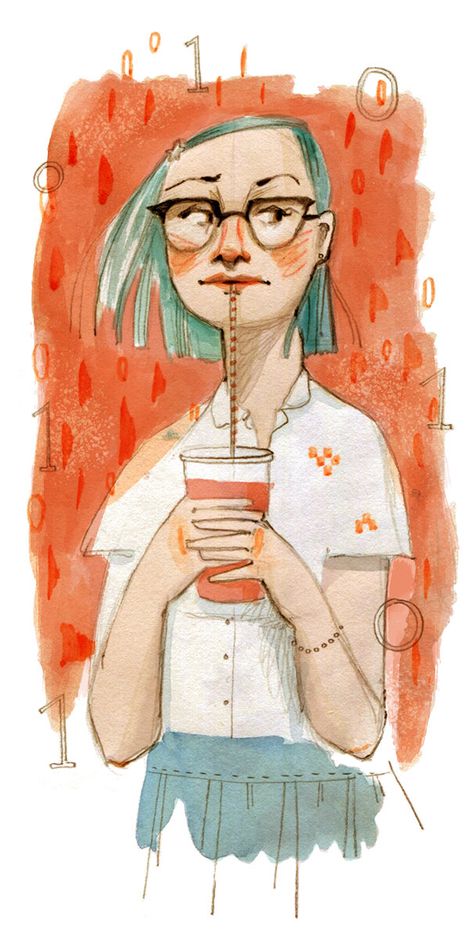 Watercolour Character Design, Watercolour Character Art, Watercolor Character Design, Watercolor Illustration Ideas, Valentina Armstrong, Watercolor Character Illustration, Watercolour Characters, Watercolour Swatches, Watercolour Cartoon