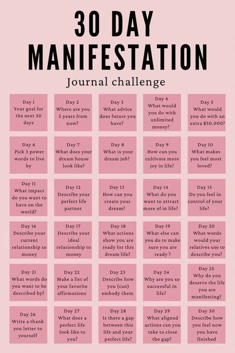 30 Day Manifestation Journal - Etsy How To Manifest In Journal, How To Manifest Good Health, Manifesting In Journal, How To Journal For Manifestation, Manifestation Writing Prompts, 35 Journal Prompts, 30 Day Manifesting Challenge, 30 Day Journal Challenge Healing, How To Create A Manifestation Journal