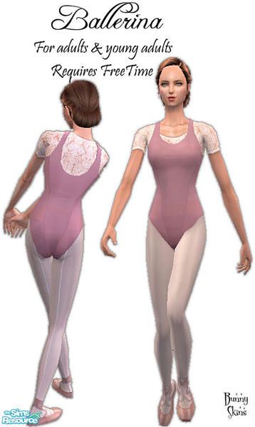 Sims 4 Ballerina Cc, Sims 4 Ballet Cc, Seamed Tights, Pink Leotard, Ice Skating Outfit, Ballerina Pink, Sims 4 Cc Skin, Clothing Female, Male Dancer