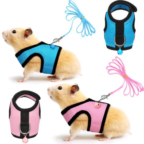 PRICES MAY VARY. Quality Nylon: guinea pig harness is made of quality nylon material, with a soft texture and surface, which makes it suited for both hot and cold days, breathable feature creates less pressure on pets' body, they will show no reluctance after wearing for a long time, giving a comfortable and cozy using period Design for Most Small Pets: guinea pig clothes come with different sizes to choose, suitable size fits well for most small animals and protects them from escaping in the pu Guinea Pig Cage Accessories, Pig Harness, Pig Clothes, Guinea Pig Breeding, Guinea Pig Clothes, Baby Ferrets, Baby Guinea Pigs, Small Dog Harness, Puppy Harness