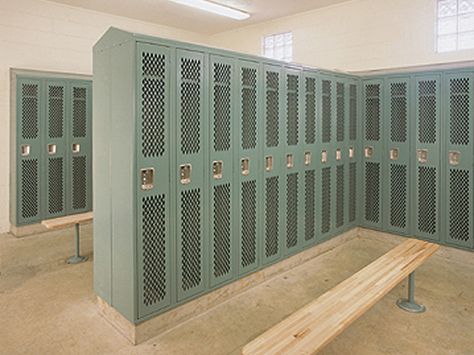 School Locker Room, High School Lockers, College Architecture, School Locker, Gym Lockers, School Lockers, Metal Lockers, Oak Hill, Education Architecture