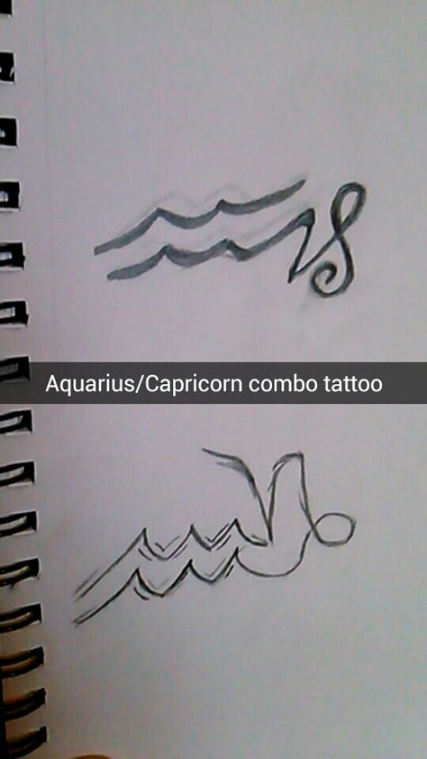 Aquarius Capricorn combination tattoo idea ⭐☀♥ Capricorn Aquarius Cusp Tattoo, Aquarius And Capricorn Tattoo, Aquarius Symbol Tattoo, Capricorn Aquarius Cusp, Aquarius Symbol, Aquarius Capricorn, Aquarius Tattoo, Tattoo Time, Capricorn Tattoo