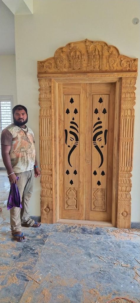 Pooja Room Front Door Design, Puja Room Single Door Design, Simha Dwaram Door Designs, Poja Room Door Design Wood, Puja Room Door Design Wood, Main Door Vasakal Design, Puja Room Door Design Indian, Pooja Room Single Door Design, Simple Door Design Woods