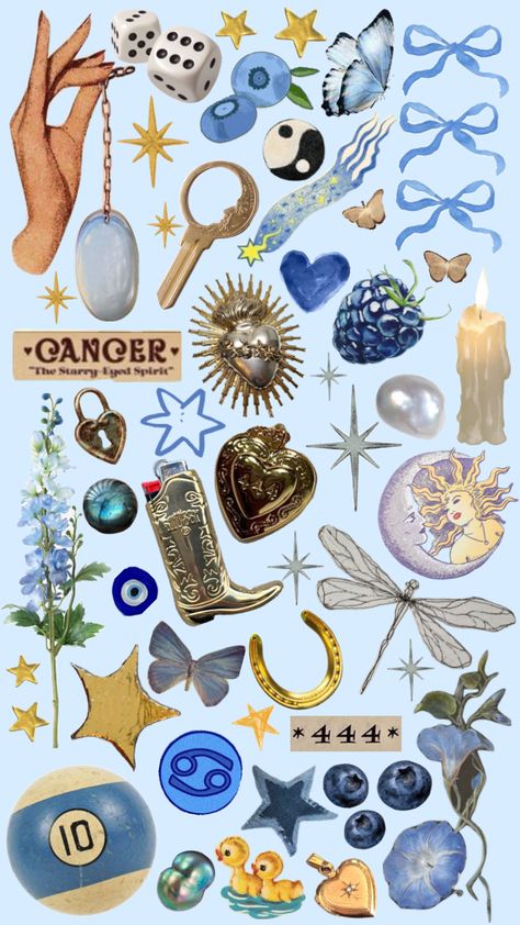 #wallpaper #collage #vibes #cancermoon #zodiac #astrology #eclectic #softgirl #444 Bujo Doodles, Digital Collage Art, Collage Wallpaper, Wallpaper Collage, Cool Themes, Zodiac Astrology, New Hobbies, Soft Girl, Digital Collage