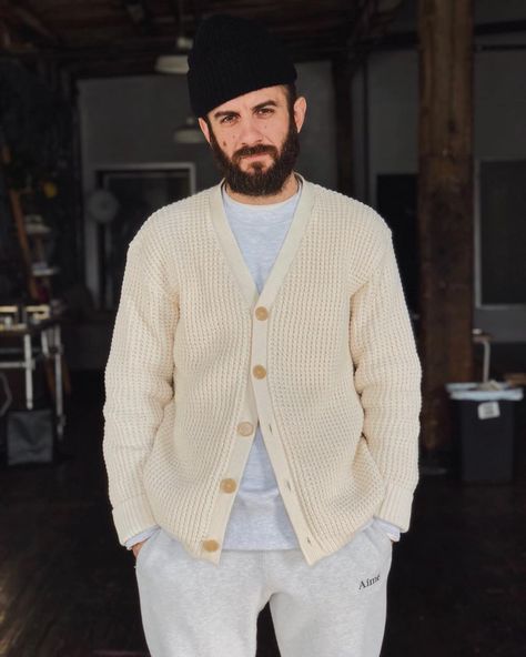 Teddy Santis (@teddysantis) posted on Instagram • Nov 21, 2018 at 1:48pm UTC Cream Cardigan Outfit, Cardigan Outfit Men, Teddy Santis, Cardigan Outfit, Cream Cardigan, Spring Fits, Cardigan Outfits, Fashion 101, Streetwear Men Outfits