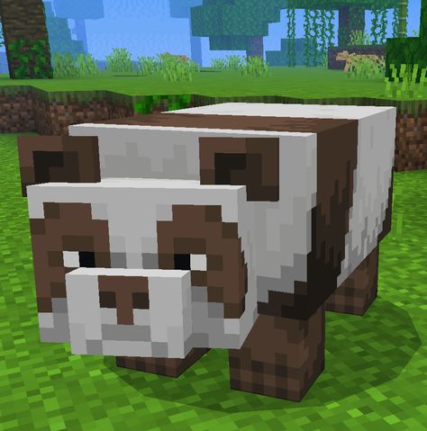 Minecraft Panda, Brown Panda, Minecraft Wallpaper, Fat Cat, Topper Cake, Fat Cats, Nature Aesthetic, Creepers, Birthday Present