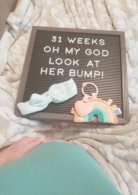 31 Weeks Pregnant- love my letterboard, this comfy tank dress (under $10) & this precipus Itzy Ritzy rainbow baby toy/teether (enable image to view link) @liketoknow.it #liketkit #letterboards #pregnancyletterboardquotes #itzyritzy #babytoys #babyheadbands #LTKstyletip #LTKunder100 #LTKunder50 #LTKhome #LTKbaby #LTKbump Download the LIKEtoKNOW.it app to shop this pic via screenshot 31 Weeks Pregnant Quotes, Pregnant Quotes, 31 Weeks Pregnant, Itzy Ritzy, Mom Life Quotes, Pregnancy Quotes, Weeks Pregnant, Baby Time, Baby Toy