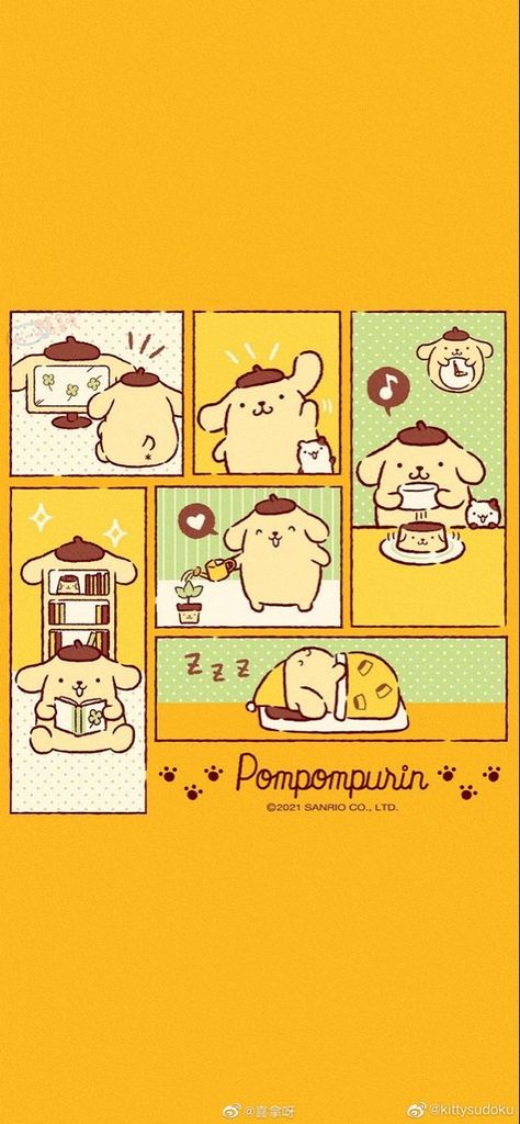 Sanrio Aesthetic Wallpaper Pompompurin, Hello Kitty Wallpaper Pompompurin, Pom Pom Purin Wallpaper Iphone, Pompompurin Wallpaper Aesthetic, Pumpumpurin Wallpaper, Sanrio Wallpaper Pompompurin, Pompompurin Wallpaper Iphone, Pompompurin Lockscreen, Pom Pom Purin Wallpaper