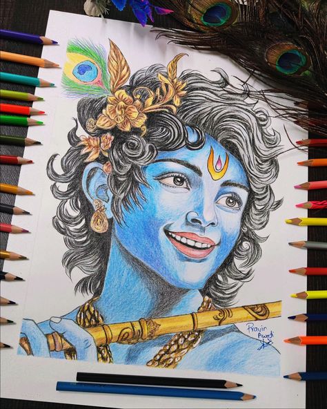 My New Drawing of Lord Krishna by Colour Pencil New Drawing, Colour Pencil, Lord Krishna, Colored Pencils, Krishna, Pencil, Drawings, Coloured Pencils