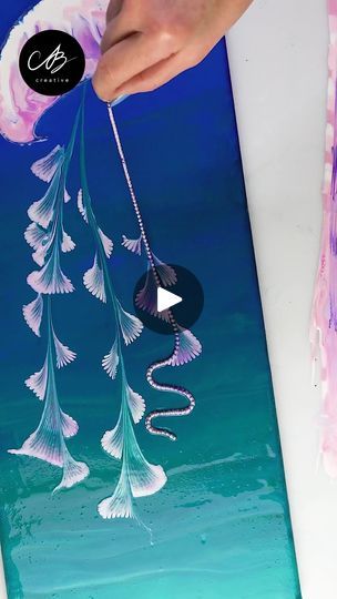 1.1M views · 78K reactions | This is the ULTIMATE Jellyfish Pouring Technique! 🤯💕
I love adding 3D Elements to my Pieces!
FULL Tutorial: https://youtu.be/wl6kyH4fLEw ❤️

15% Off... | By AB CreativeFacebook Jellyfish Painting Tutorial, How To Paint A Jellyfish, 3d Canvas Art Diy, Jellyfish Acrylic Painting, Jellyfish Paintings, 3d Canvas Art, Jellyfish Painting, Jellyfish Craft, Pour Paint