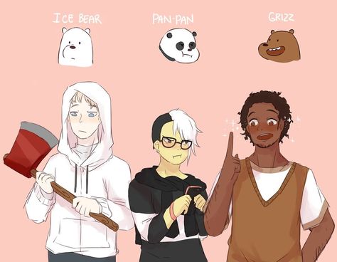 We Bare Bears Human, Cartoon Network Fanart, Old Cartoon Shows, Cartoon Characters As Humans, Bear Bears, Comic Book Layout, Fandom Drawing, Anime Vs Cartoon, Ice Bear