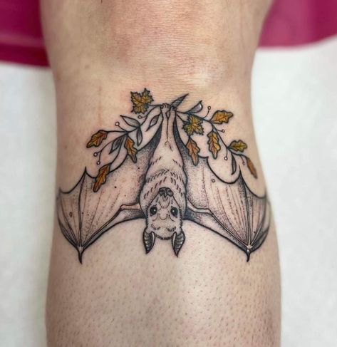 Body Art Tattoos Creative, Bats Tattoo Design, Bat Tattoo, Mount Airy, Gothic Tattoo, Knee Tattoo, Collar Bone Tattoo, Halloween Tattoos, Professional Tattoo