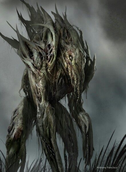 Some how I find this creature to look.. peaceful Swamp Creature, Lovecraftian Horror, Dark Creatures, Horror Monsters, Cool Monsters, 다크 판타지, Call Of Cthulhu, Monster Concept Art, Fantasy Monster