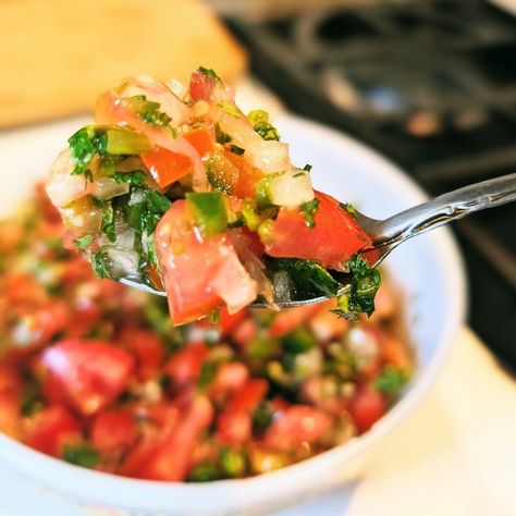 Dip into something delicious with this fresh salsa - perfect for snacking or topping tacos. Restraunt Style Salsa Recipe, Resturant Salsa, Authentic Mexican Restaurant Salsa, Best Restaurant Style Salsa, Mexican Village Salsa Recipe, Healthy Seafood Dinners, Mild Salsa, Healthiest Seafood, Easy Mexican