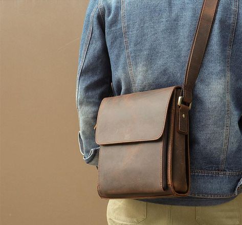 Leather Side Bag, Vintage Messenger Bag, Leather Messenger Bag Men, Mens Crossbody Bag, Cute Crossbody Bags, Brown Leather Crossbody Bag, Small Messenger Bag, Leather Saddle Bags, Leather Satchel Bag