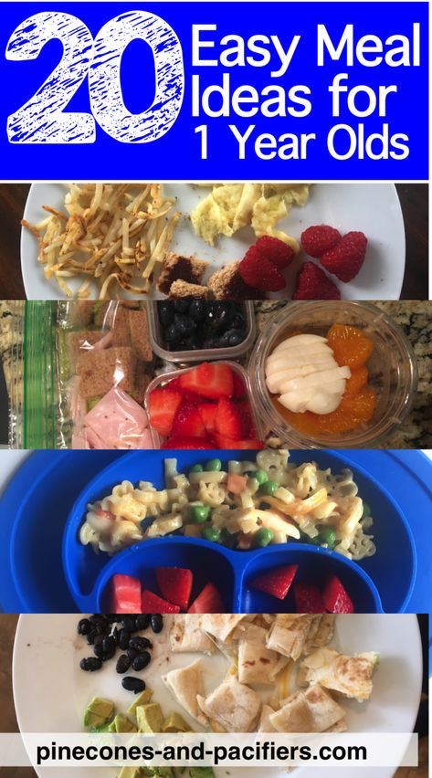 20 Easy Meal Ideas for 1 Year Olds - Pinecones & Pacifiers Easy Toddler Lunches, Toddler Meal Ideas, Easy Toddler Meals, Baby & Toddler Food, Dinner For One, Toddler Lunches, Easy Meal Ideas, Healthy Toddler Meals, Homemade Baby Foods