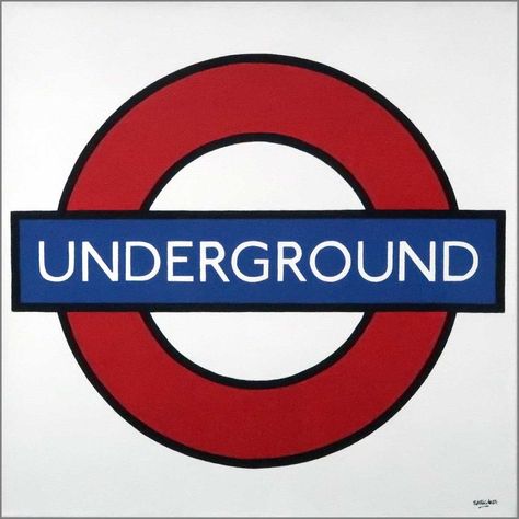 Underground Sign, City Underground, British Tattoo, Underground Tattoo, London Metro, Underground Tube, London Painting, Yellow Things, London Logo