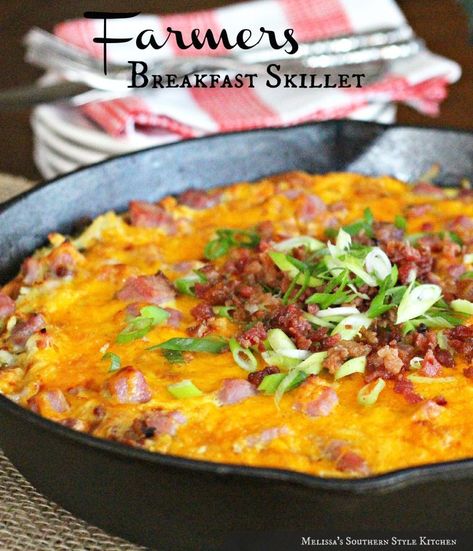 Iron Skillet Breakfast Recipes, Iron Skillet Breakfast, Farmers Breakfast, Southern Style Kitchen, Breakfast Skillet Recipes, Brunch Bake, Breakfast Skillet, Iron Skillet Recipes, Breakfast And Brunch