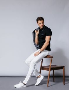 For instagram on Pinterest Polo Shirt Outfits, Mens Photoshoot Poses, Male Models Poses, Studio Poses, Fashion Model Poses, Portrait Photography Men, Mens Casual Outfits Summer, Men Photoshoot, Man Photography