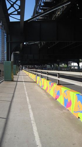 https://flic.kr/p/7WtjKM | NYCamo | Concrete jersey barriers become canvases for colorful designs making in-between spaces come to life with the implementation of four artist-designed murals in on 150 barriers in one weekend during the spring of 2010. Jersey Barrier, Architectural Scale, Art Program, Temporary Art, Site Visit, Mural Design, Art Programs, Anchovies, Community College