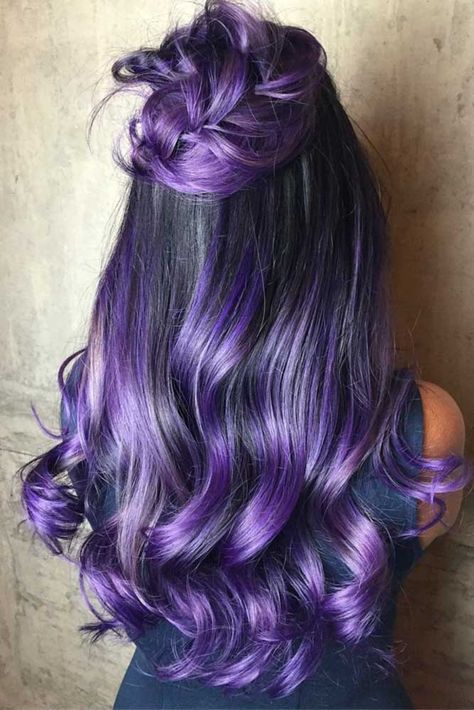 Dark Ombre Hair Ideas for Brunettes ★ See more: http://lovehairstyles.com/dark-ombre-hair/ Ombre Hair Ideas, 30 Hair Color, Purple Hair Color Ideas, Dark Ombre Hair, Purple Hair Color, Blonde Dye, Dark Ombre, Purple Ombre Hair, Dyed Hair Pastel