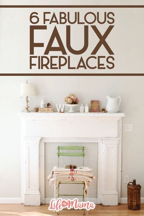 No fireplace? No problem! Check out these completely DIY faux fireplaces! Dollar Tree Storage Bins, Faux Fireplaces, Faux Fireplace Diy, Faux Fireplace, Diy Hanging, Mason Jar Diy, Diy Tips, Diy Home Decor Projects, Diy Hacks