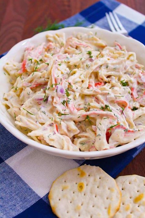 Cajun Crab Salad Recipe, Cajun Crab Salad, Best Crab Salad Recipe, Crab Meat Salad Recipe, Crab Meat Salad, Crab Pasta Salad, Seafood Delight, Crab Salad Recipe, Sea Food Salad Recipes