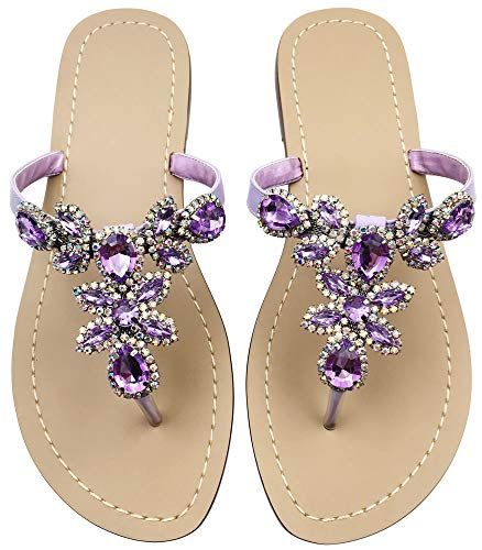 Dressy Flat Sandals, Dressy Flip Flops, Summer Flat Sandals, Flat Sandals For Women, Beach Wedding Shoes, March Wedding, Low Heel Flats, Africa Dress, Crystal Sandals