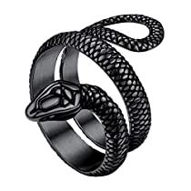 Check this out! Black Fingers, Amazon Clothing, Hip Hop Rings, Y2k Jewelry, Cocktail Jewelry, Gothic Rings, Black Snake, Vintage Punk, Snake Design