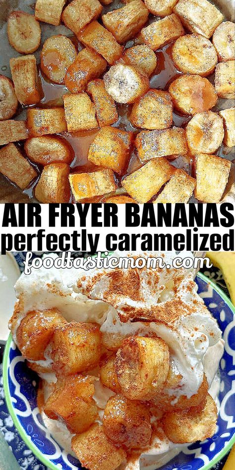 Air Fryer Bananas, Air Fryer Recipes Dessert, New Air Fryer Recipes, Air Fryer Recipes Snacks, Air Fryer Recipes Vegetarian, Air Fryer Cooking Times, Fried Bananas, Air Fried Food, Air Fryer Oven Recipes