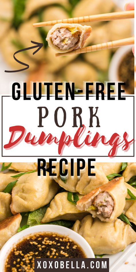 image of pork dumplings. Gluten Free Chinese Food, Gluten Free Asian Recipes, Gluten Free Dumplings, Potstickers Recipe, Gluten Free Chinese, Pork Dumplings, Pork Dumpling, Gluten Free Appetizers, Sesame Sauce