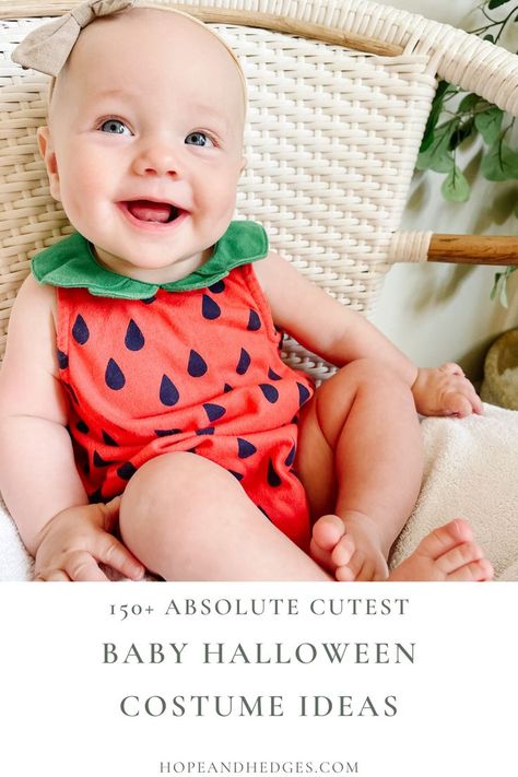 Cutest Baby Halloween Costume Ideas | Baby Strawberry Costume Infant And Family Halloween Costumes, Cute Baby Halloween Costumes Girl, Newborn Girl Halloween Costumes, Newborn Girl Halloween, Baby Halloween Costume Ideas, Baby Animal Costumes, Diy Baby Costumes, Sibling Halloween Costumes