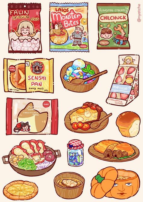 Dungeon Anime, Dungeon Meshi, Eyes Artwork, Custom Ipad, Artist Alley, Sketchbook Journaling, Anime Wall Art, Food Illustrations, Monster Cookies