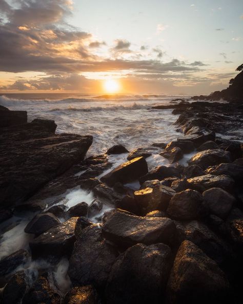 Benny Lamera on Instagram: “Landscape photography by the rocky beach of Snapper Rocks with @project.paulie Watching the sunrise paint it’s golden light over the rocks.” Village Witch, Manga Reference, Sea Rocks, Watching The Sunrise, Beautiful Australia, Rock Beach, Rocky Beach, Sunrise Painting, Instagram Landscape