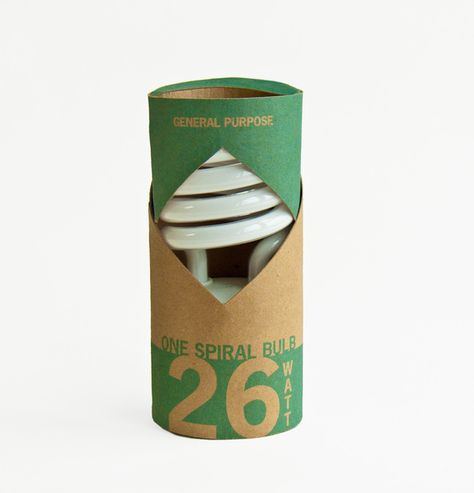 Eco-Friendly Lightbulb Packaging by Abby Hirsh, via Behance Circular Packaging Design, Circular Packaging, Lightbulb Packaging, Bulb Packaging, Round Packaging, Electronic Packaging, Egg Packaging, Packaging Idea, Pratt Institute