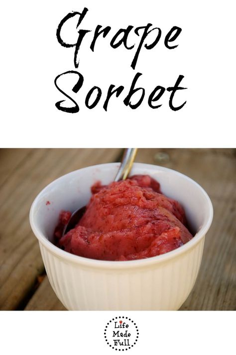 Grape Sorbet Recipe, Whole30 Dessert, Grape Sorbet, Paleo Deserts, Frozen Recipes, Whole 30 Dessert, Paleo Ice Cream, Sorbet Is, Sorbet Recipe