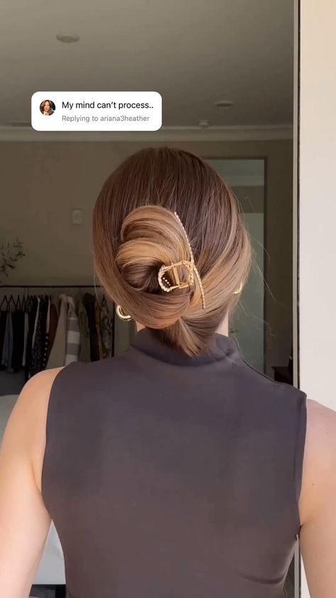 Easy Chignon Short Hair, Hairstyle Hair Clip, For Short Hair Hairstyles, Easy Bun Hairstyles For Long Hair, Sparkly Hair, Long Hair Ponytail, Easy Hairstyles For Thick Hair, Short Hair Hairstyles, Styles Hairstyles