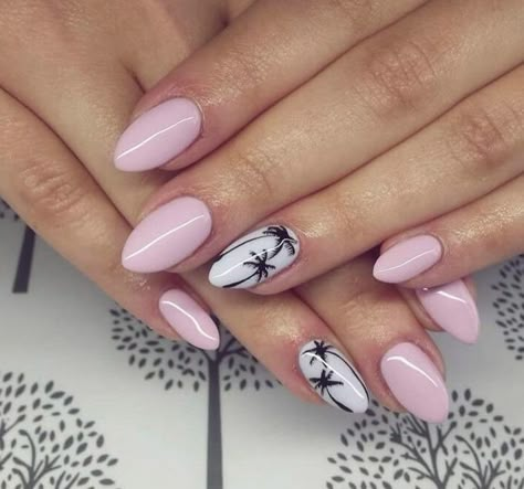 Palm Tree Nails, Tree Nails, Vacation Nails, Summer Acrylic Nails, Summer Nails Colors, Beach Nails, Girls Nails, Designs Nail, Cute Acrylic Nails