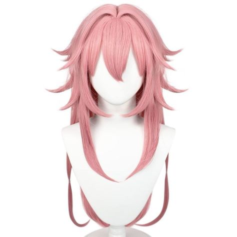 Anime Wig Hairstyles, Anime Hair Design, Yae Miko Hair, Hairstyles For Anime, Genshin Hairstyles, Anime Hair Wig, Hairstyles Wig, Miko Genshin Impact, Miko Genshin