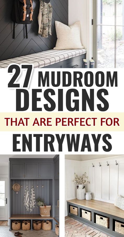 27 mudroom designs perfect for entryways, laundry rooms, foyers and entrance halls - mud room home decor styles, farmhouse mudrooms and more Small Mudroom Ideas Entryway, Entryway Drop Zone, Mudroom Entryway Ideas, Mudroom Designs, Mudroom Ideas Diy, Mudroom Cubbies, Small Mudroom Ideas, Farmhouse Mudroom, Mudroom Remodel