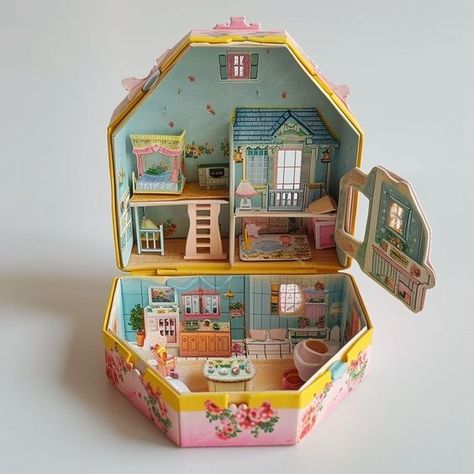 Doll House Aesthetic, Dollhouse Diorama, Mini Craft, Clay Art Projects, Pop Up Book, Miniature Crafts, Mini Things, Polly Pocket, Thrift Shopping