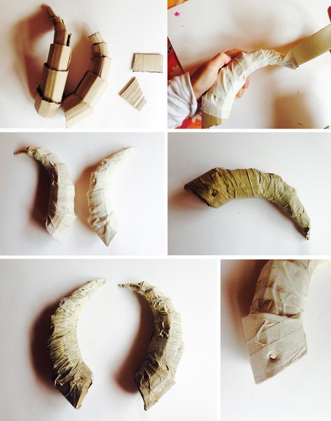 DIY horns how to                                                                                                                                                                                 More How To Make Horns, Diy Horns, Diy Fantasia, Cosplay Horns, Dragon Horns, Horn Headband, Devil Horns, Diy Kostüm, Dragon Costume